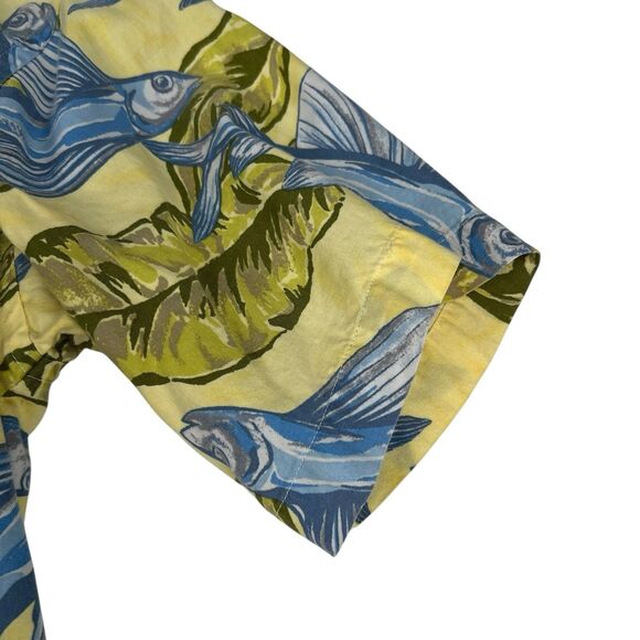 Patagonia Pataloha Men's Limited Hawaiian Fish Blue Yellow Print Shirt Medium - Picture 8 of 11